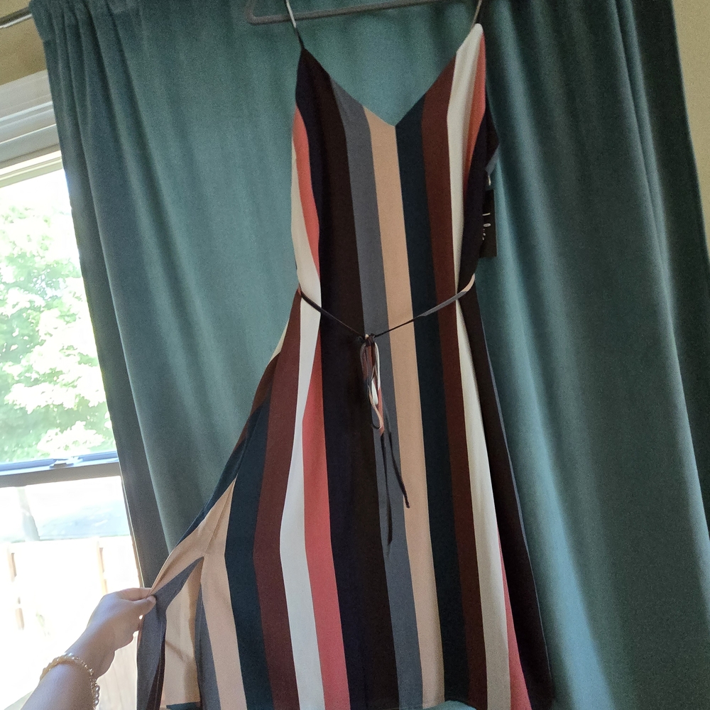Striped Multicolor Spaghetti Strap Dress